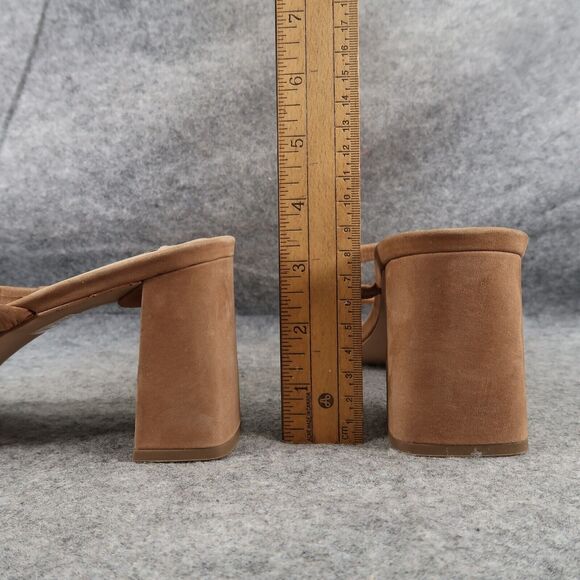 Steve Madden Shoes Womens 10 Sandal Mule Pumps Double Strap Leather Brown Lilah - Picture 6 of 12